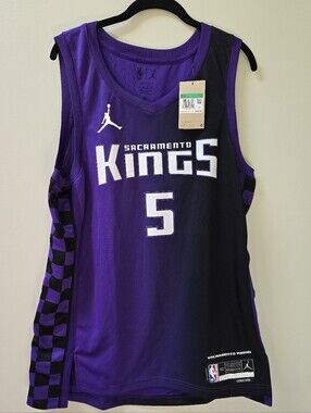 Sacramento Kings #5 Purple & Black Basketball Jersey